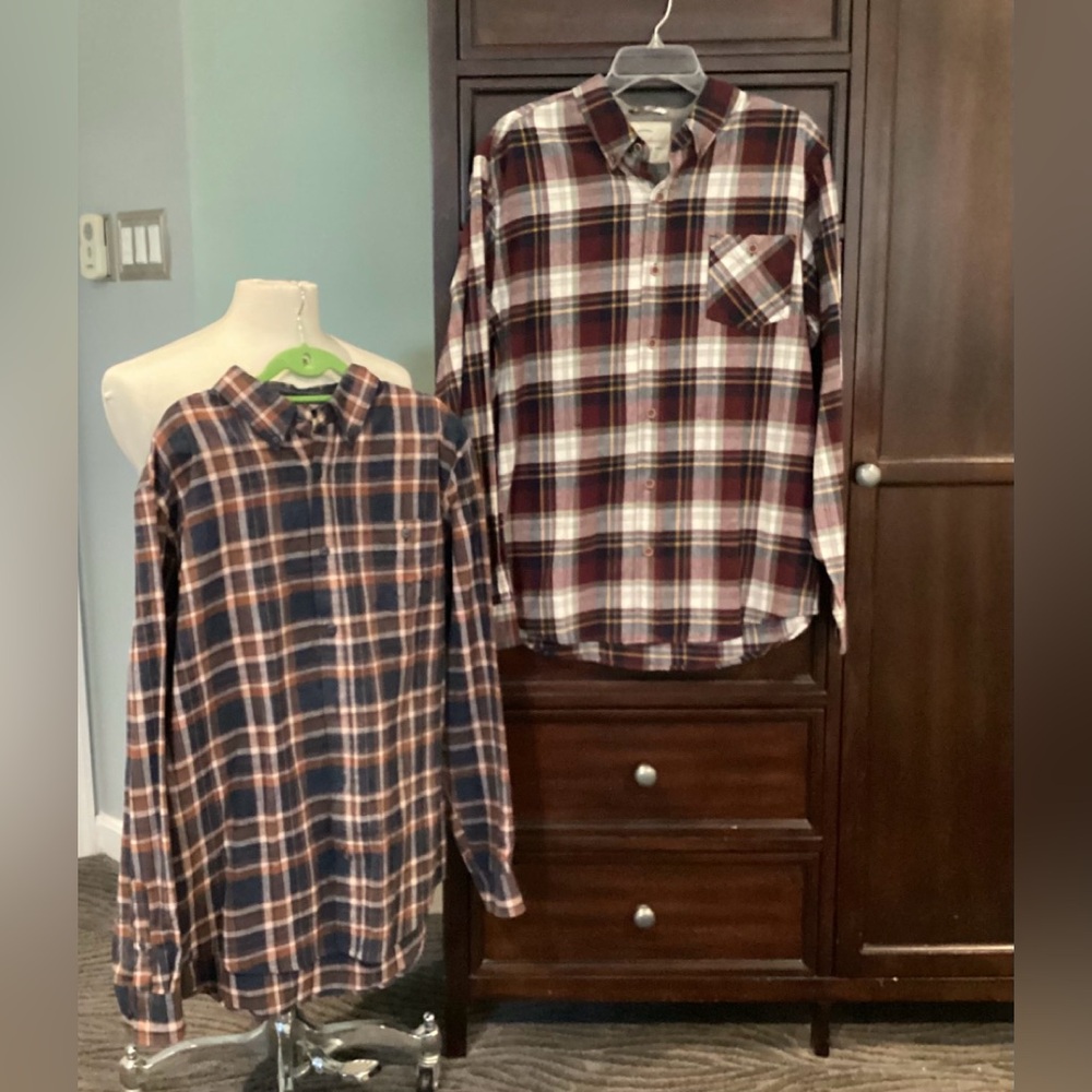 Weatherproof plaid flannel casual shirts (2) one is NWTs